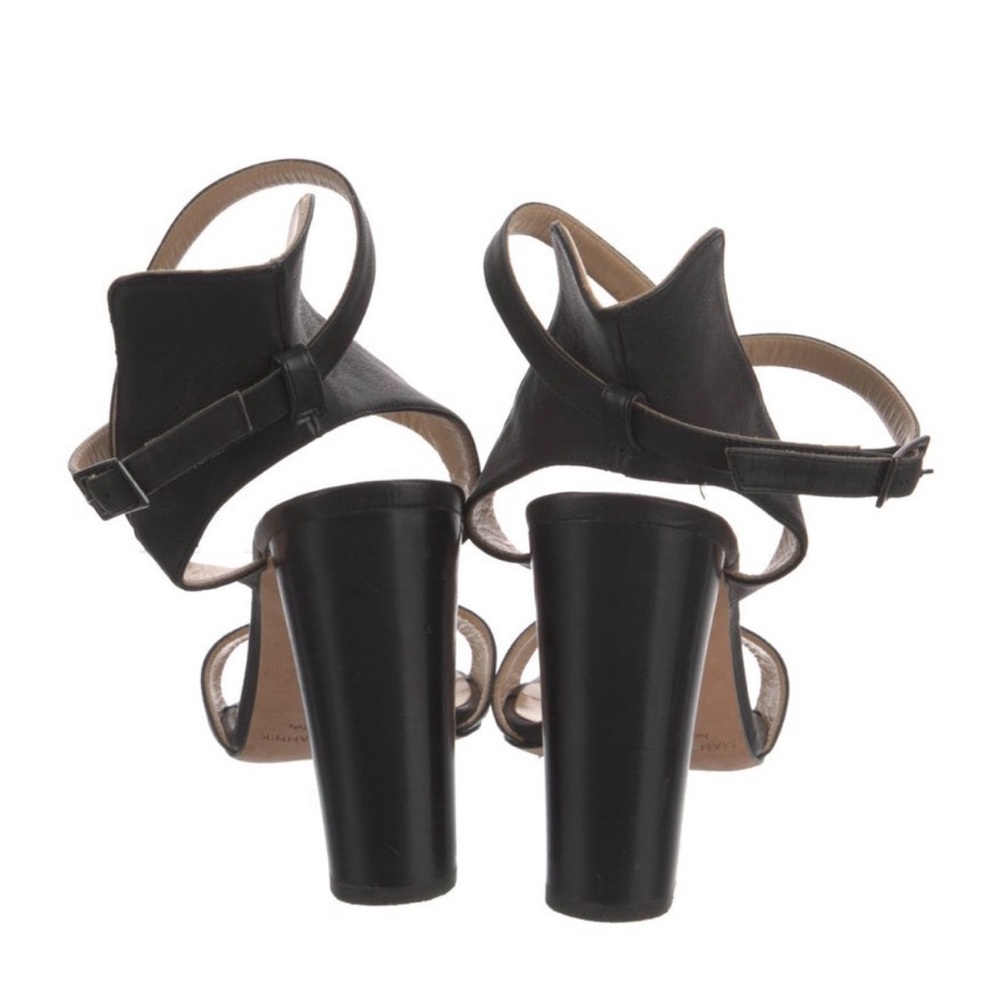Manolo Blahnik Black Leather Strappy Heels - Picture 4 of 10